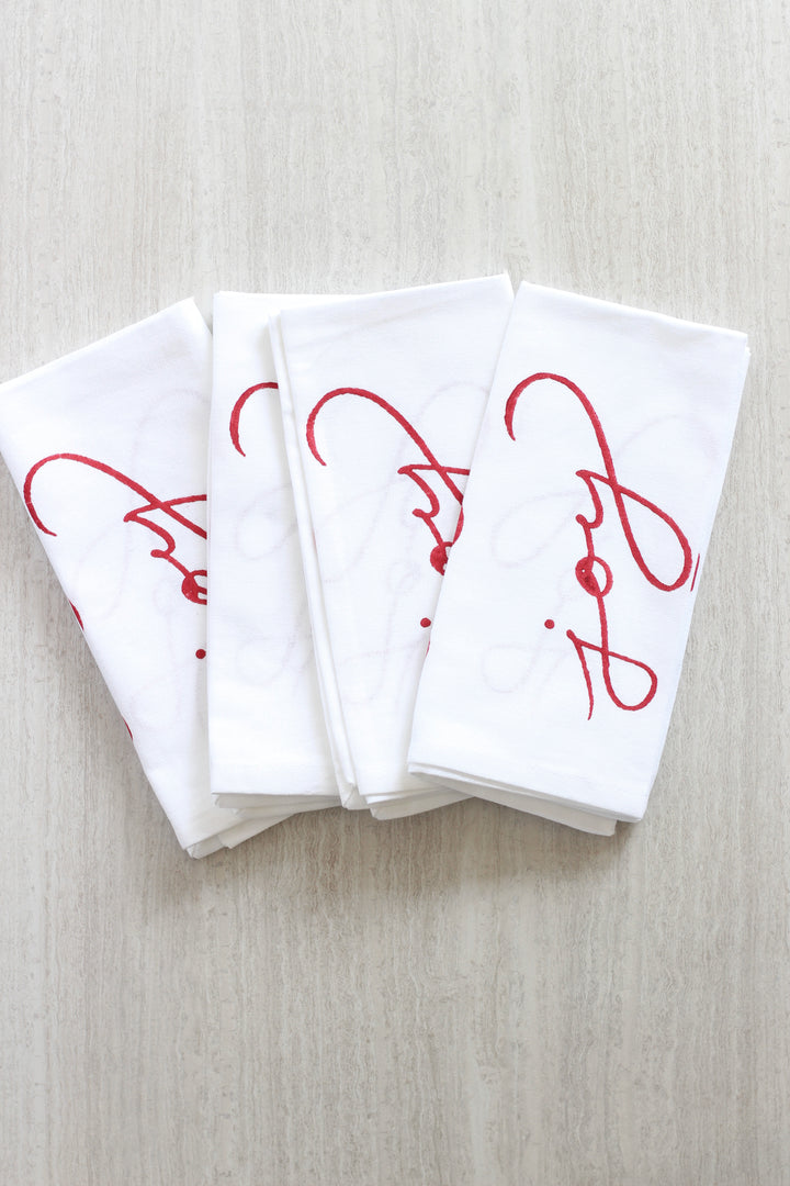 Dinner Napkins (set of 4) - Joy, Red