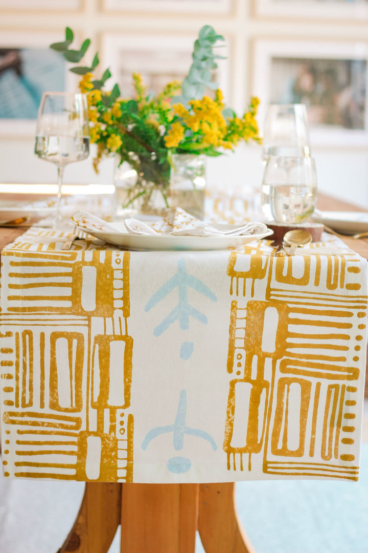 Table Runner - Riley, Mustard & Sky Blue