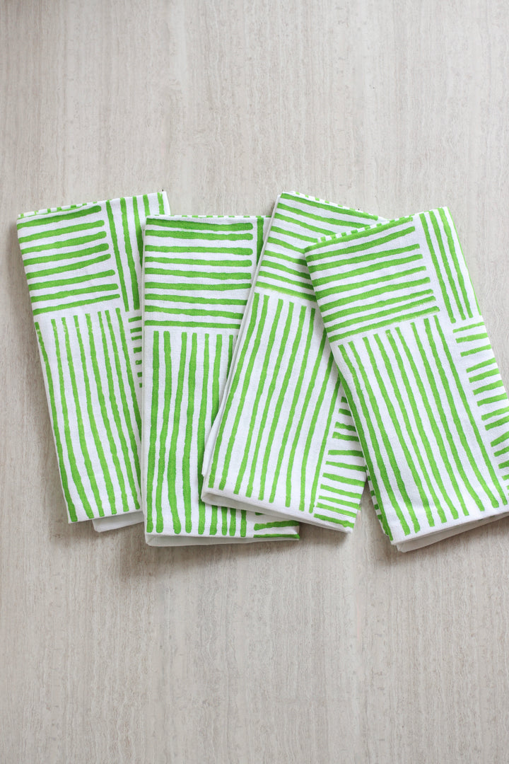 Dinner Napkins (set of 4) - Striped (Large), Vine