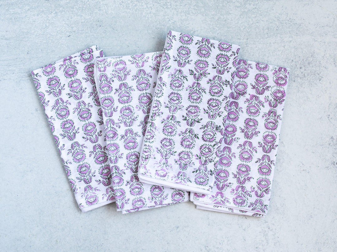 Dinner Napkins (set of 4) - Protea, Sage & Lilac