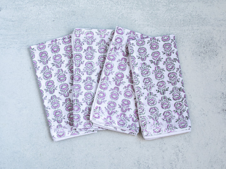 Dinner Napkins (set of 4) - Protea, Sage & Lilac