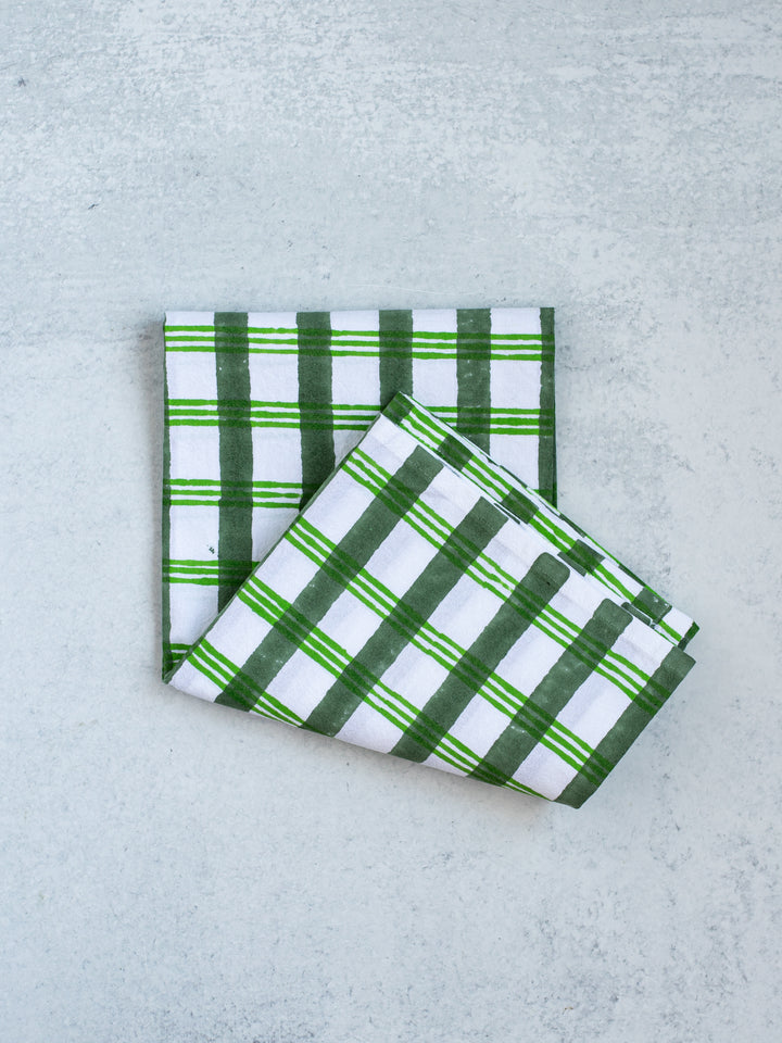 Tea Towel - Plaid, Sage & Vine