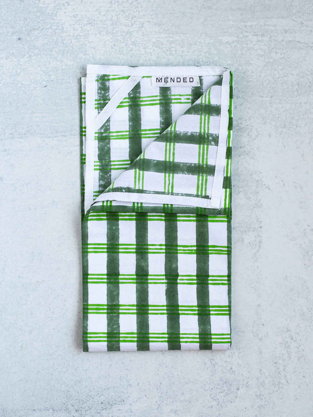 Tea Towel - Plaid, Sage & Vine