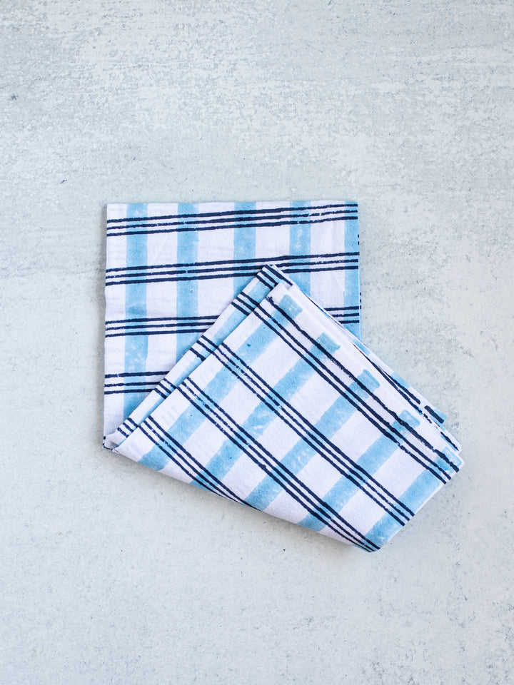 Tea Towel - Plaid, Navy & Uniform Blue