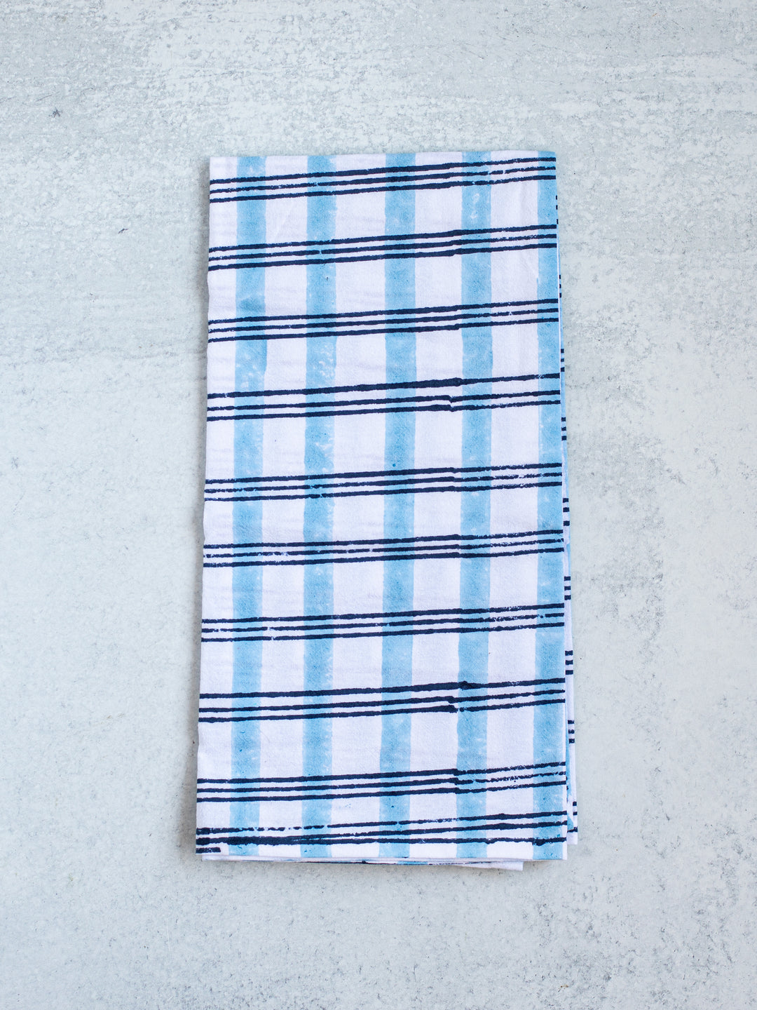 Tea Towel - Plaid, Navy & Uniform Blue