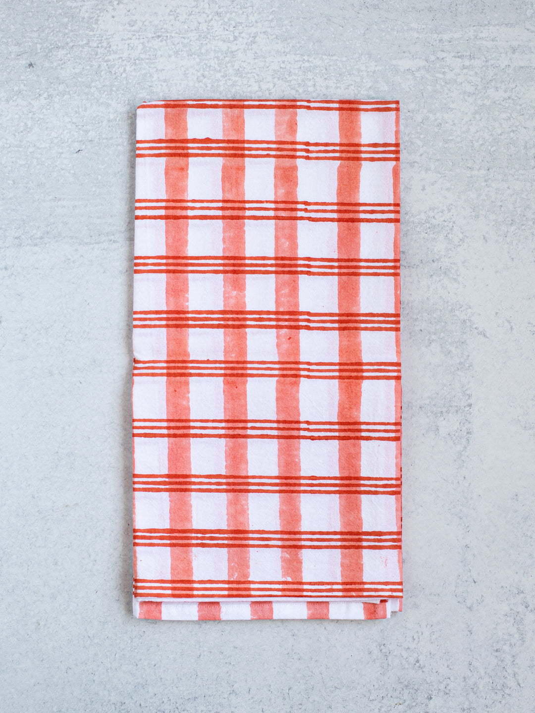 Tea Towel - Plaid, Orange & Melon