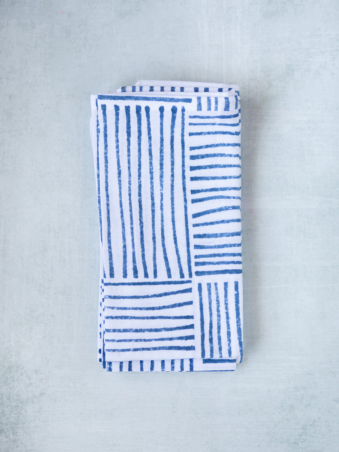 Dinner Napkins (set of 4) - Striped (Large), Navy