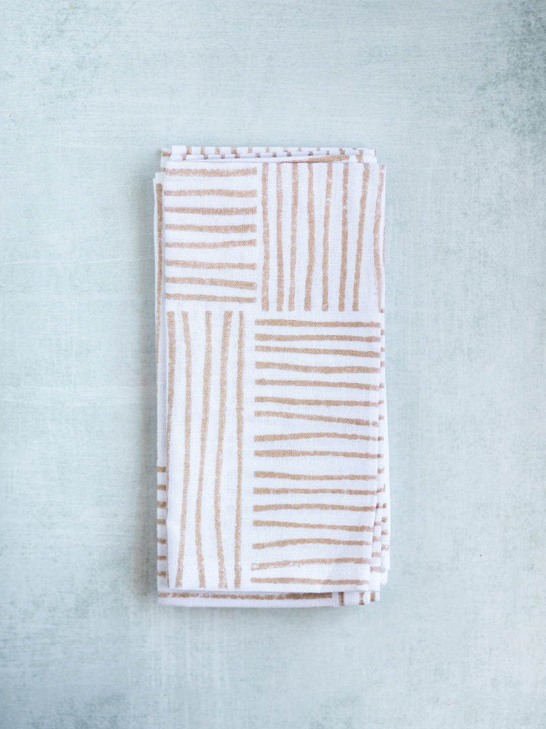 Dinner Napkins (set of 4) - Striped (Large), Gold