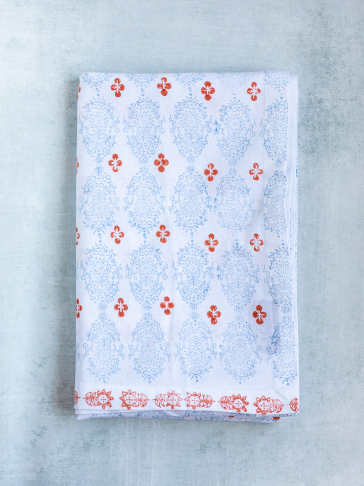 Table Runner - Vara Dogwood, Uniform Blue & Orange