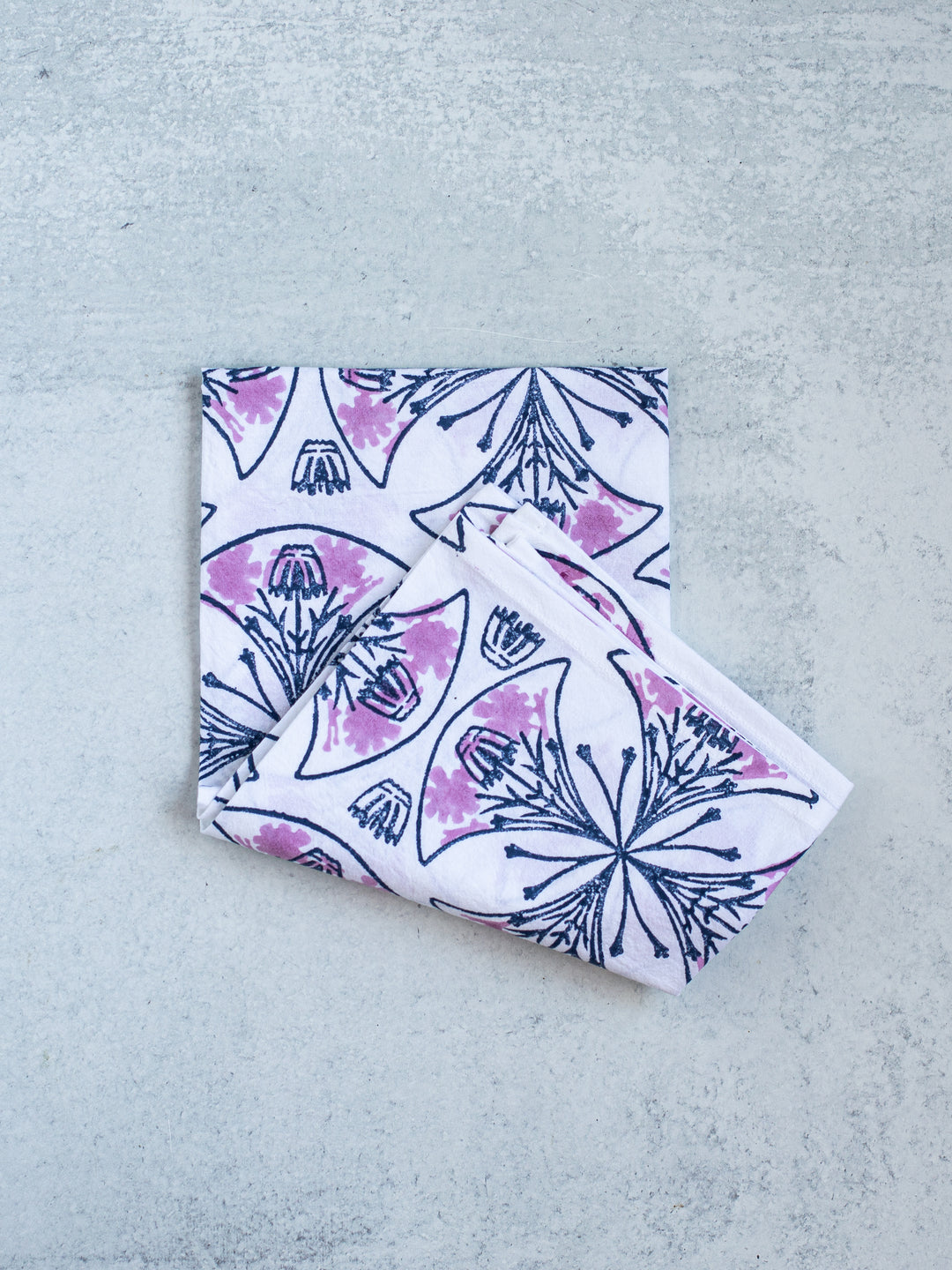 Tea Towel - Mosaic, Navy & Lilac