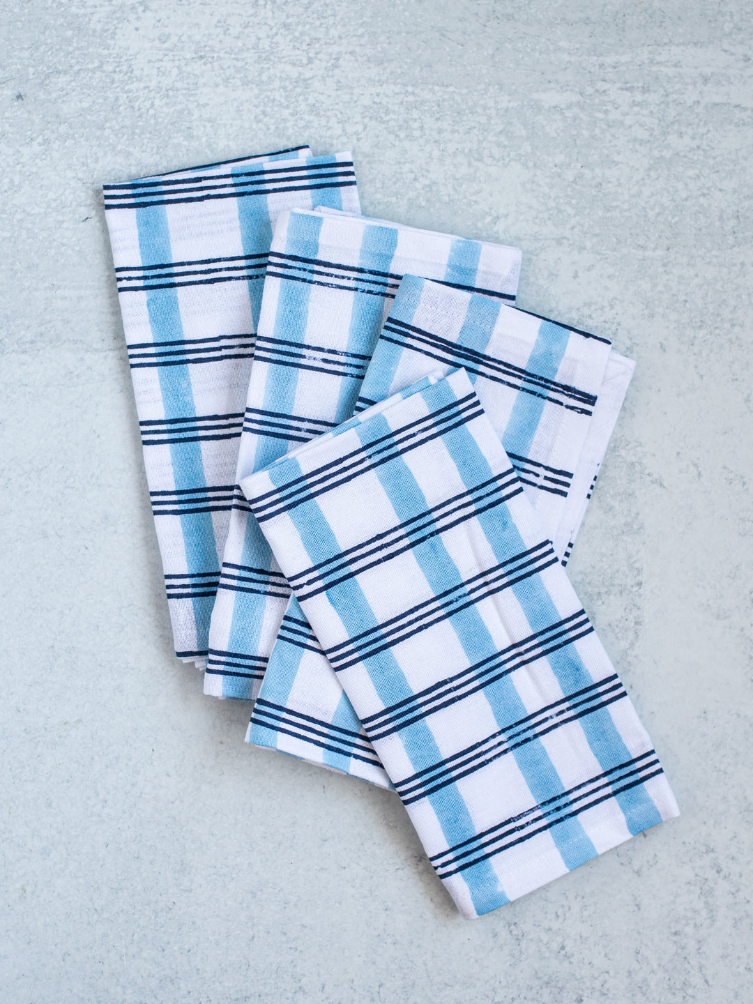 Dinner Napkins (set of 4) - Plaid, Navy & Uniform Blue