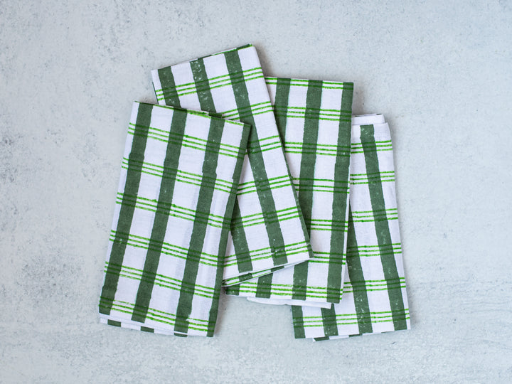 Dinner Napkins (set of 4) - Plaid, Sage & Vine