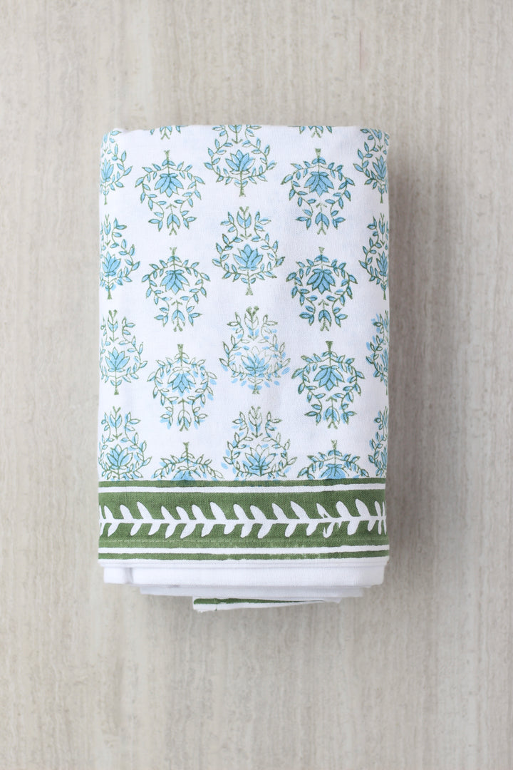 Table Runner - Lotus, Sage & Uniform Blue