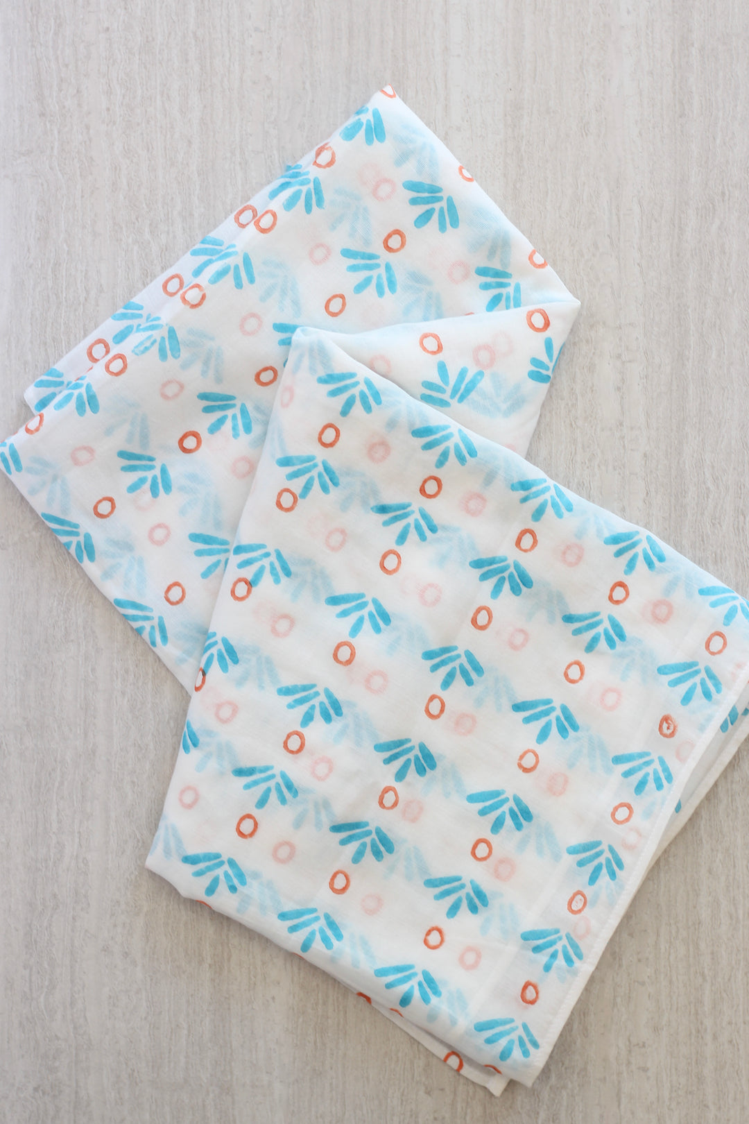 Sarong - Ivory Fiore Dot, Surf & Orange