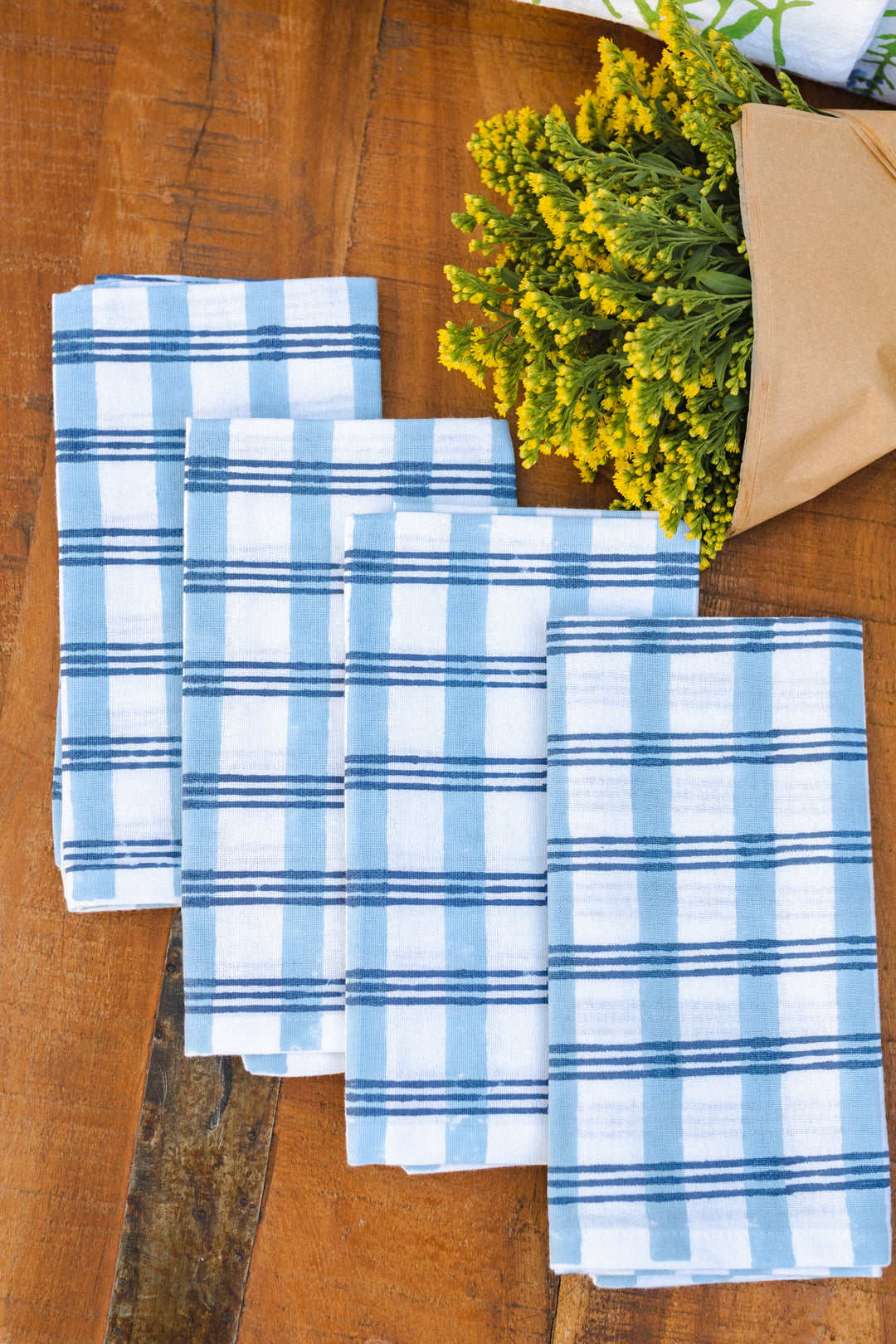 Dinner Napkins (set of 4) - Plaid, Navy & Uniform Blue