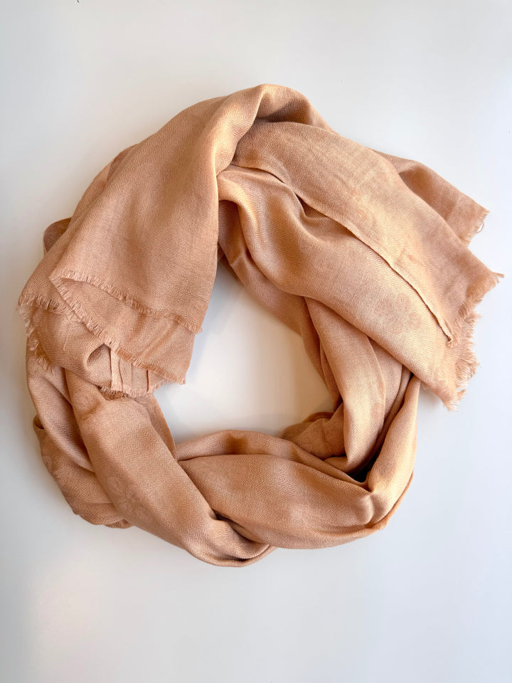 Scarf - Caramel with White Dogwood