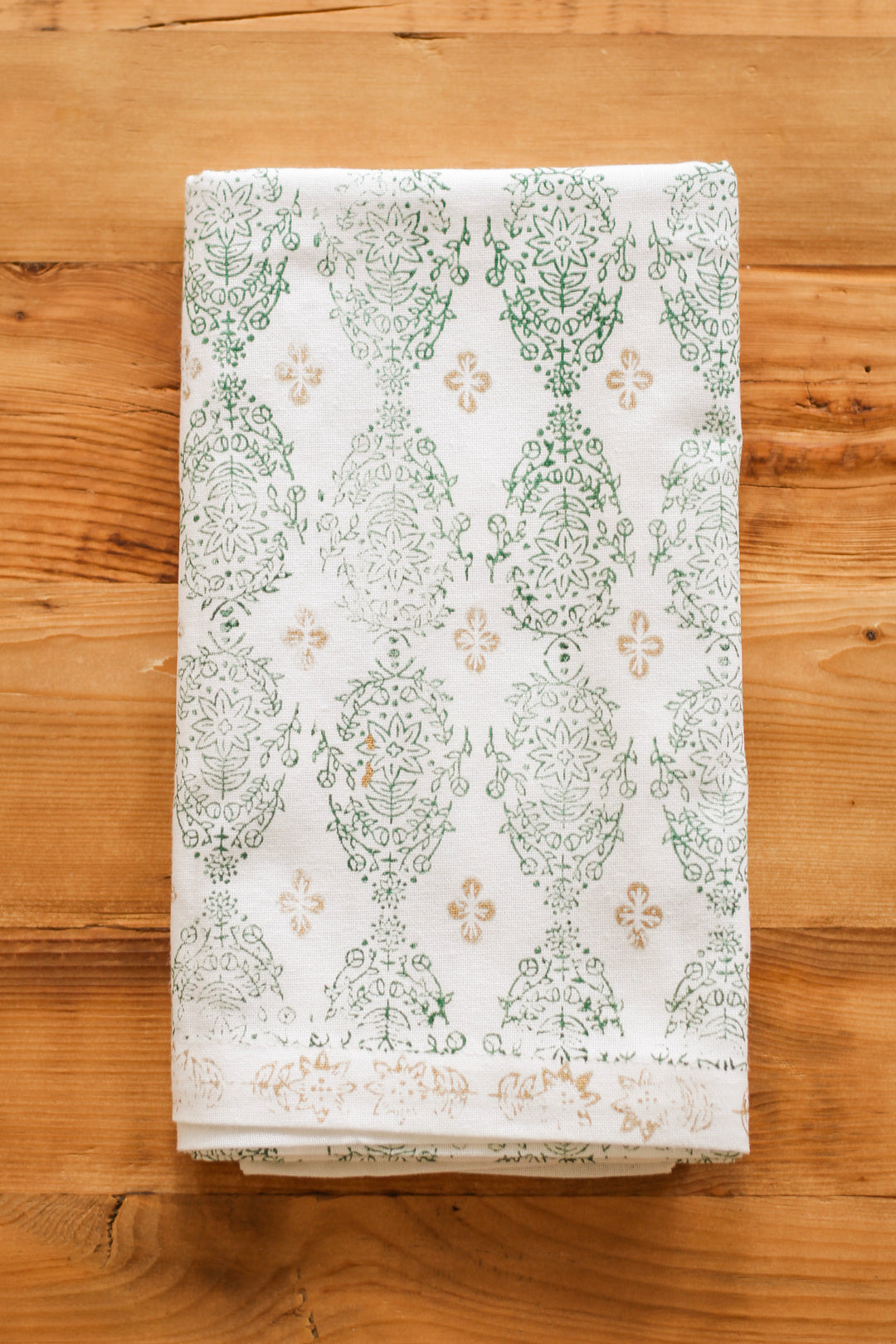 Table Throw - Vara Dogwood, Evergreen & Gold