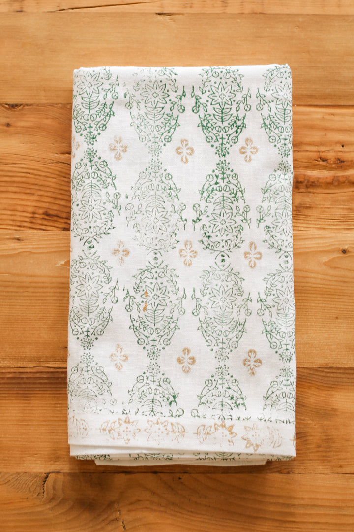 Table Runner - Vara Dogwood, Evergreen & Gold