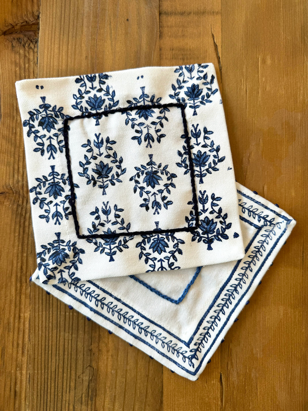 Cocktail Napkins (set of 4) - Navy Lotus Set