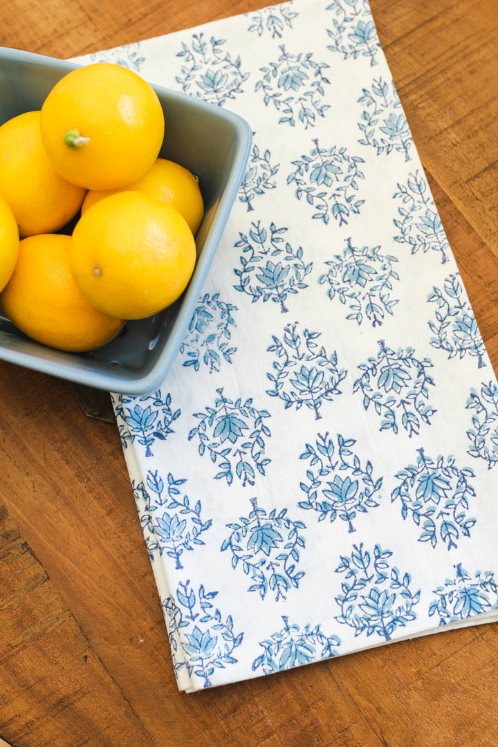 Tea Towel - Lotus, Uniform Blue & Navy