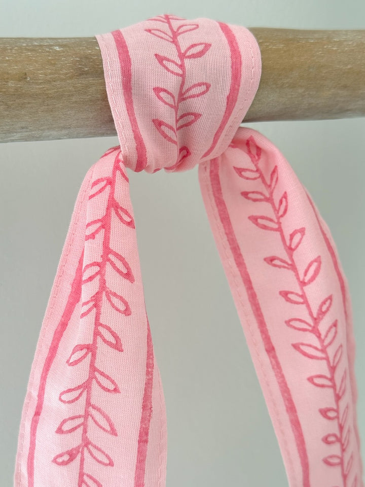 Voile Ribbon - Pale Pink - Vine Border, Pink