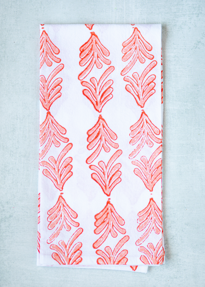 Tea Towel - Palmetto, Orange & Melon