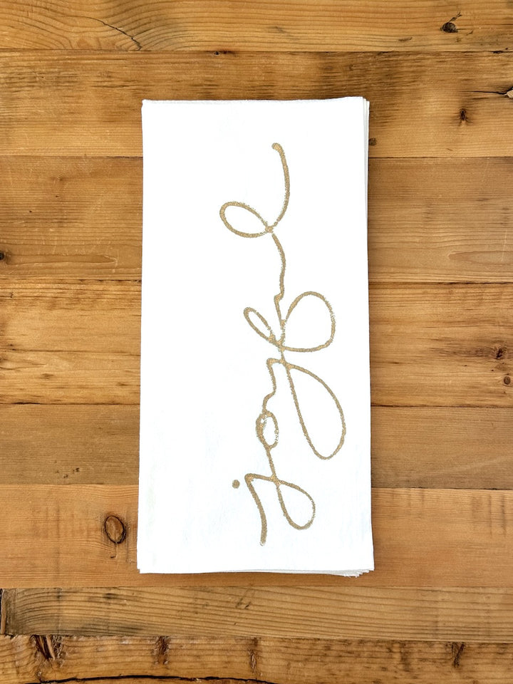 Tea Towel - Joyful, Gold