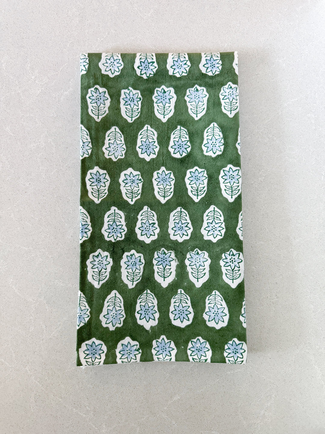 Tea Towel - Poinsettia, Sage & Uniform Blue