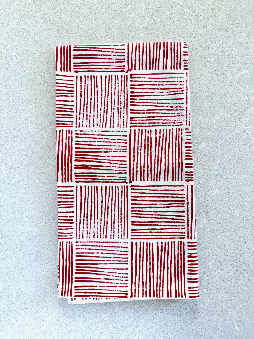 Tea Towel - Striped, Red