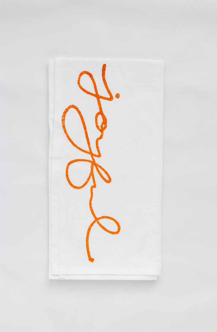 Tea Towel - Joyful, Orange